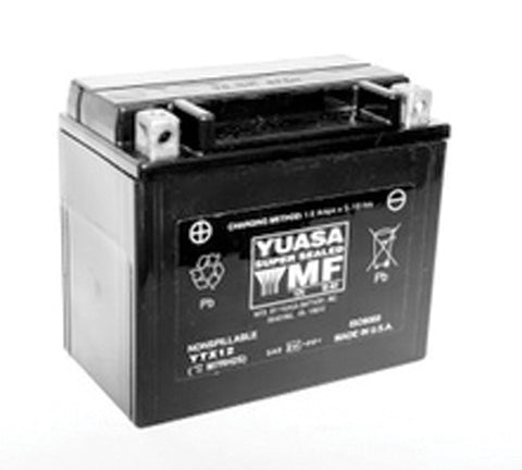 YUASA YUAM7RH2S YTX12 FACTORY ACTIVATED MAINTENANCE FREE 12 VOLT BATTERY