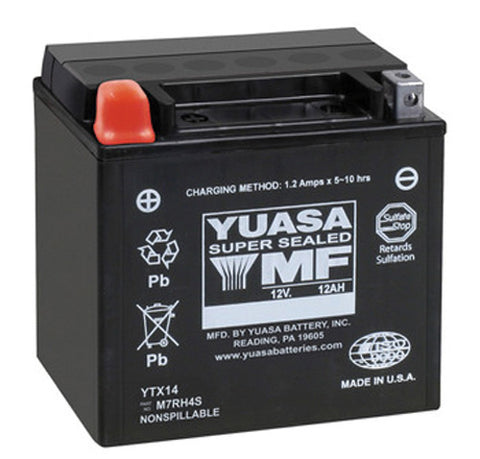 YUASA YUAM7RH4S YTX14 FACTORY ACTIVATED MAINTENANCE FREE 12 VOLT BATTERY