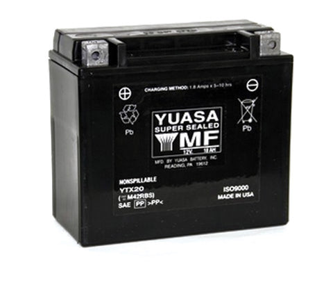 YUASA YUAM42RBS YTX20 FACTORY ACTIVATED MAINTENANCE FREE 12 VOLT BATTERY