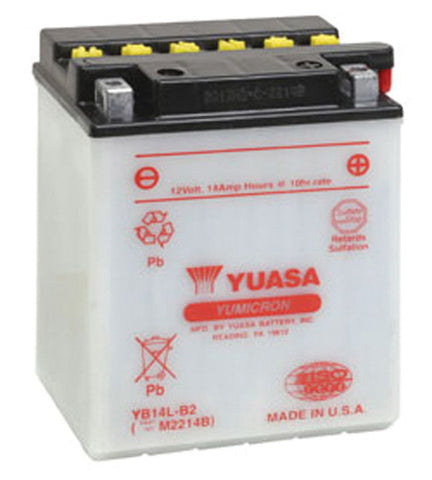 YUASA CONVENTIONAL BATTERY YB14L-B2 PART NUMBER YUAM2214B