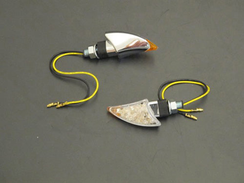 HAWK TURNSIGNAL SET SHARK CHROME SHORT 2PCS HH-68-9290