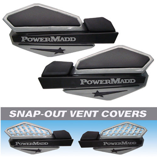 POWERMADD STAR SERIES HANDGUARDS (SILVER/BLACK) PART# 34200   NEW