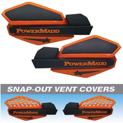 POWERMADD STAR SERIES HANDGUARDS (ORANGE/BLACK) PART# 34205 NEW