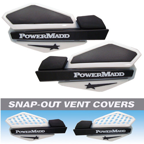 POWERMADD STAR SERIES HANDGUARDS (WHITE/BLACK) PART# 34208   NEW